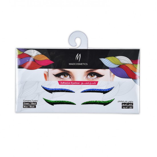 Eyeliner Adhesive Sticker - Green & Blue/Black